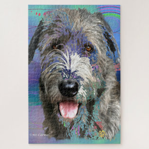 Colourful Irish Wolfhound Artwork Jigsaw Puzzle