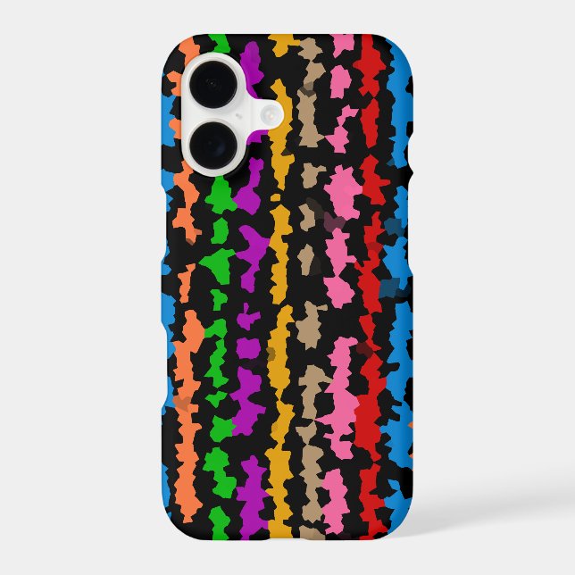 Colourful Irregular Abstract Design Black  (Back)