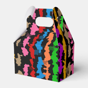 Colourful Irregular Abstract Design Black Favour Box