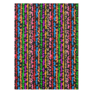 Colourful Irregular Abstract Design Black Tablecloth