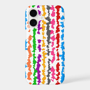 Colourful Irregular Abstract Design White