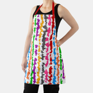 Colourful Irregular Abstract Design White Apron