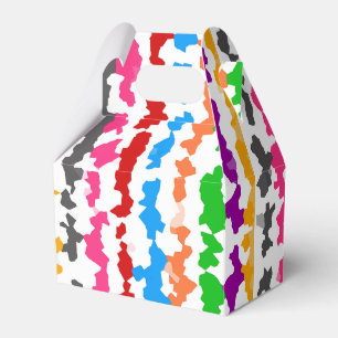 Colourful Irregular Abstract Design White Favour Box