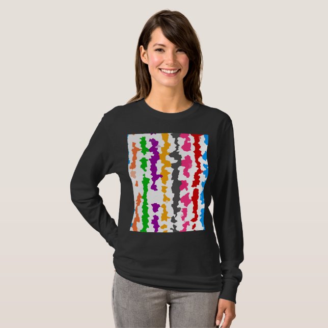 Colourful Irregular Abstract Design White T-Shirt (Front Full)