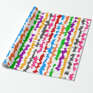 Colourful Irregular Abstract Design White Wrapping Paper