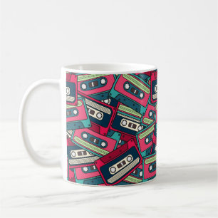 Colourful Irregular Seamless Cassette Pattern. Uni Coffee Mug