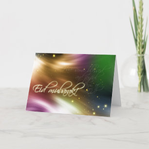 Colourful Islamic Eid greeting card Adha&Fitr