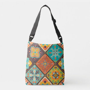 Colourful Islamic-inspired patchwork tile. Crossbody Bag