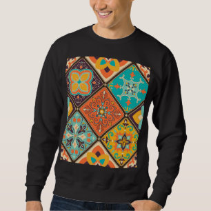 Colourful Islamic-inspired patchwork tile. Sweatshirt