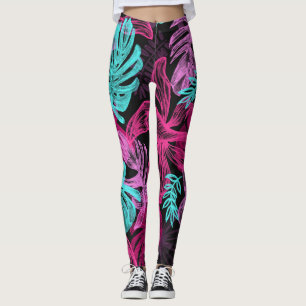 Colourful Island Leaves Tropical Fashion Legging