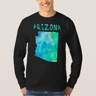 Colourful Isolated Arizona State Map In Watercolor T-Shirt