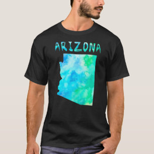 Colourful Isolated Arizona State Map In Watercolor T-Shirt