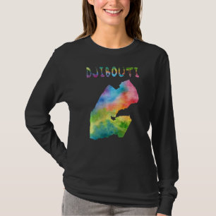 Colourful Isolated Djibouti Map In Watercolor Colo T-Shirt