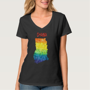 Colourful isolated Ghana map in watercolor  Colorf T-Shirt