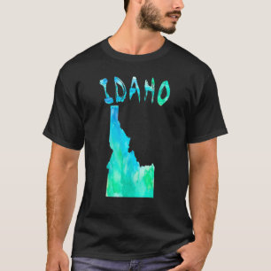 Colourful Isolated Idaho State Map In Watercolor T-Shirt