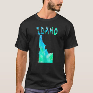 Colourful Isolated Idaho State Map In Watercolor U T-Shirt
