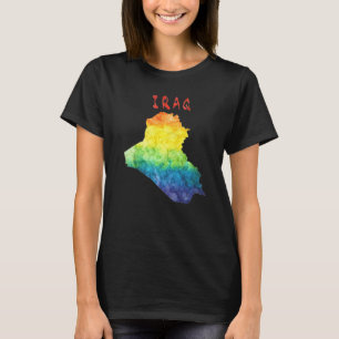 Colourful Isolated Iraq Map In Watercolor Colourfu T-Shirt