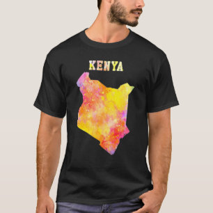 Colourful Isolated Kenya Map In Watercolor Colourf T-Shirt