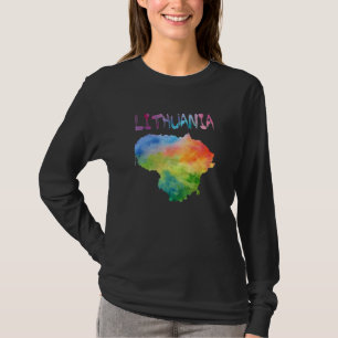 Colourful Isolated Lithuania Map In Watercolor T-Shirt