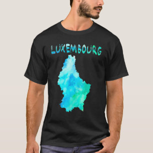 Colourful Isolated Luxembourg Map In Watercolor T-Shirt