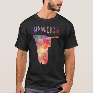Colourful Isolated Namibia Map In Watercolor Color T-Shirt