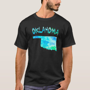 Colourful Isolated Oklahoma State Map In Watercolo T-Shirt