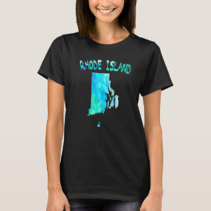Colourful Isolated Rhode Island State Map In Water T-Shirt
