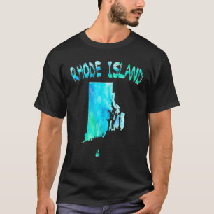 Colourful Isolated Rhode Island State Map In Water T-Shirt