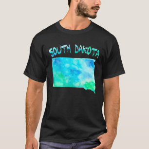 Colourful Isolated South Dakota State Map In Water T-Shirt