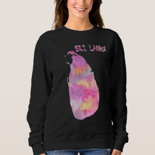 Colourful Isolated Sri Lanka Map In Watercolor Sweatshirt