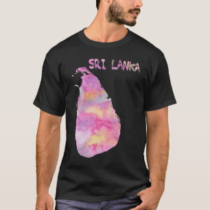 Colourful isolated Sri Lanka map in watercolor T-Shirt