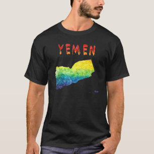 Colourful isolated Yemen map in watercolor  Colorf T-Shirt