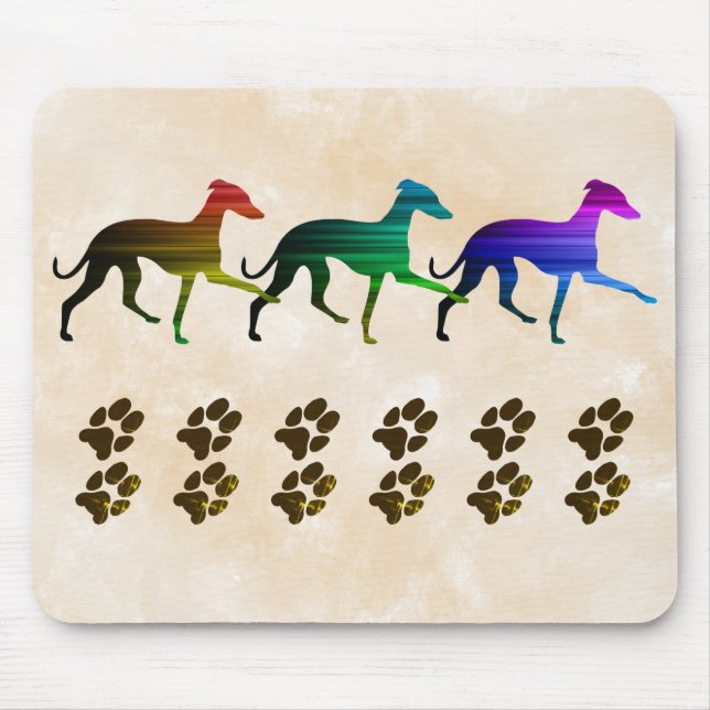 Colourful Italian Greyhounds Mouse Mat (Front)