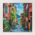 Colourful Italian Seaside Steps Cinque Terre Charm Jigsaw Puzzle<br><div class="desc">Step into the vibrant beauty of Italy’s coast with this puzzle capturing a narrow stone stairway framed by colourful buildings and lush potted plants. Inspired by the charm of Cinque Terre, the scene leads your eye from blooming balconies and shuttered windows down towards a sparkling blue harbour dotted with boats....</div>