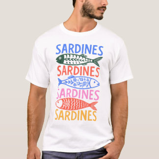 Colourful Italian Summer Sardines Graphic T-Shirt