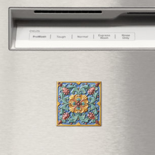 Colourful Italian Tile Pattern Magnet