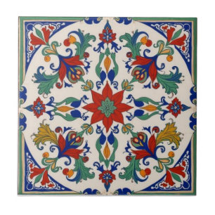 Colourful Iznik Persian Turkish Handpainted Repro Tile