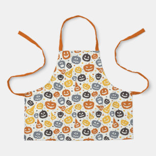 Colourful Jack-O'-Lantern Faces Pattern Apron