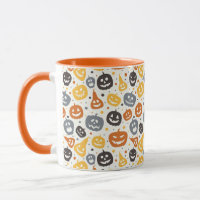 Colourful Jack-O'-Lantern Faces Pattern
