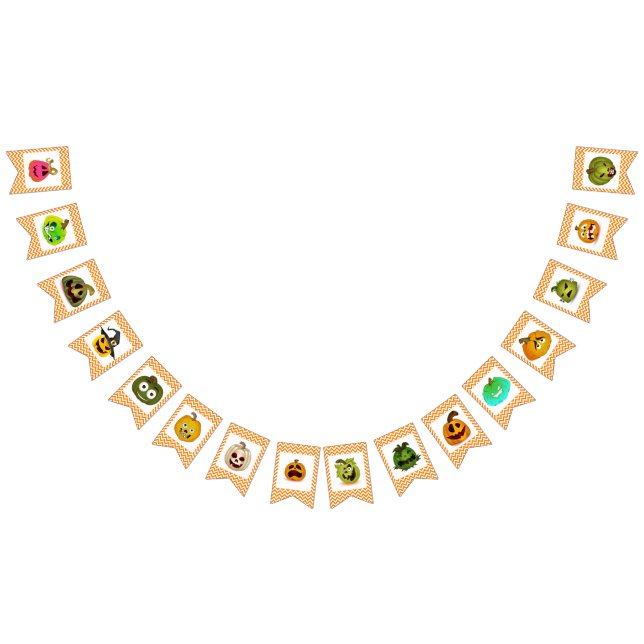 Colourful Jack-o-Lanterns - Bunting Flags (All)