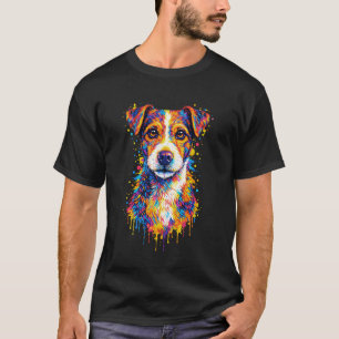 Colourful Jack Russell Terrier Dog Portrait T-Shirt