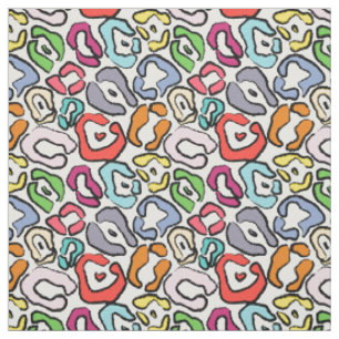 Colourful Jaguar Skin Background Fabric