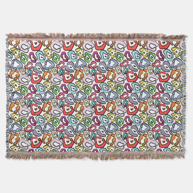 Colourful Jaguar Skin Background Throw Blanket (Front)
