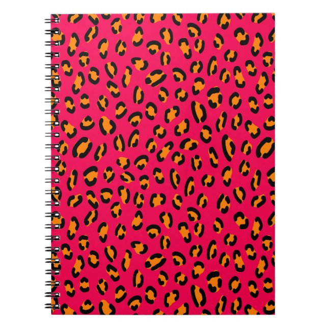 Colourful jaguar skin seamless pattern, animal art notebook (Front)