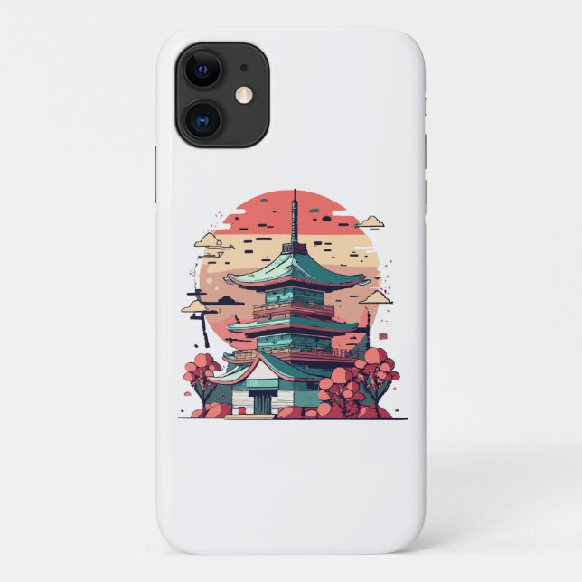 Colourful Japan Building Art Case-Mate iPhone Case (Back)