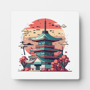 Colourful Japan Building Art Plaque