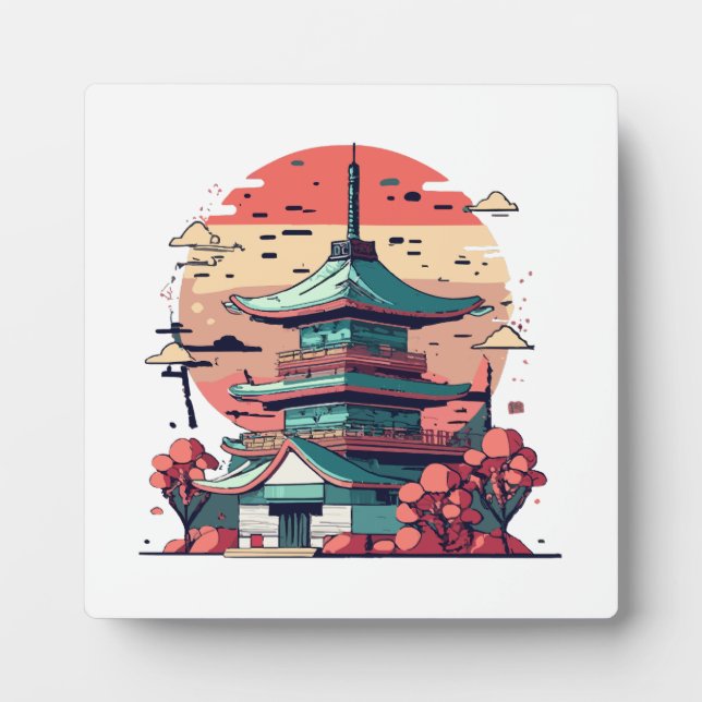 Colourful Japan Building Art Plaque (Front)