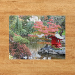 Colourful Japanese Garden Scene Landscape Jigsaw Puzzle