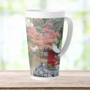 Colourful Japanese Garden Scene Landscape Latte Mug