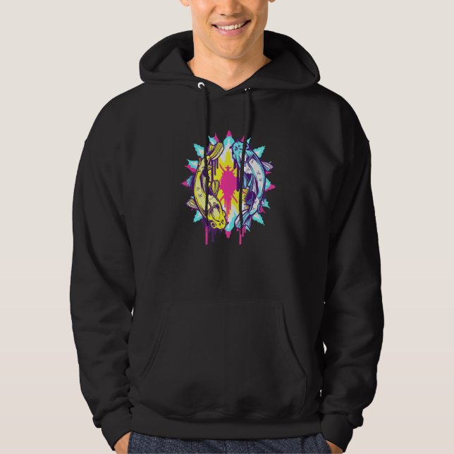 Colourful Japanese Koi Fish Carp Nishikigoi Hoodie (Front)